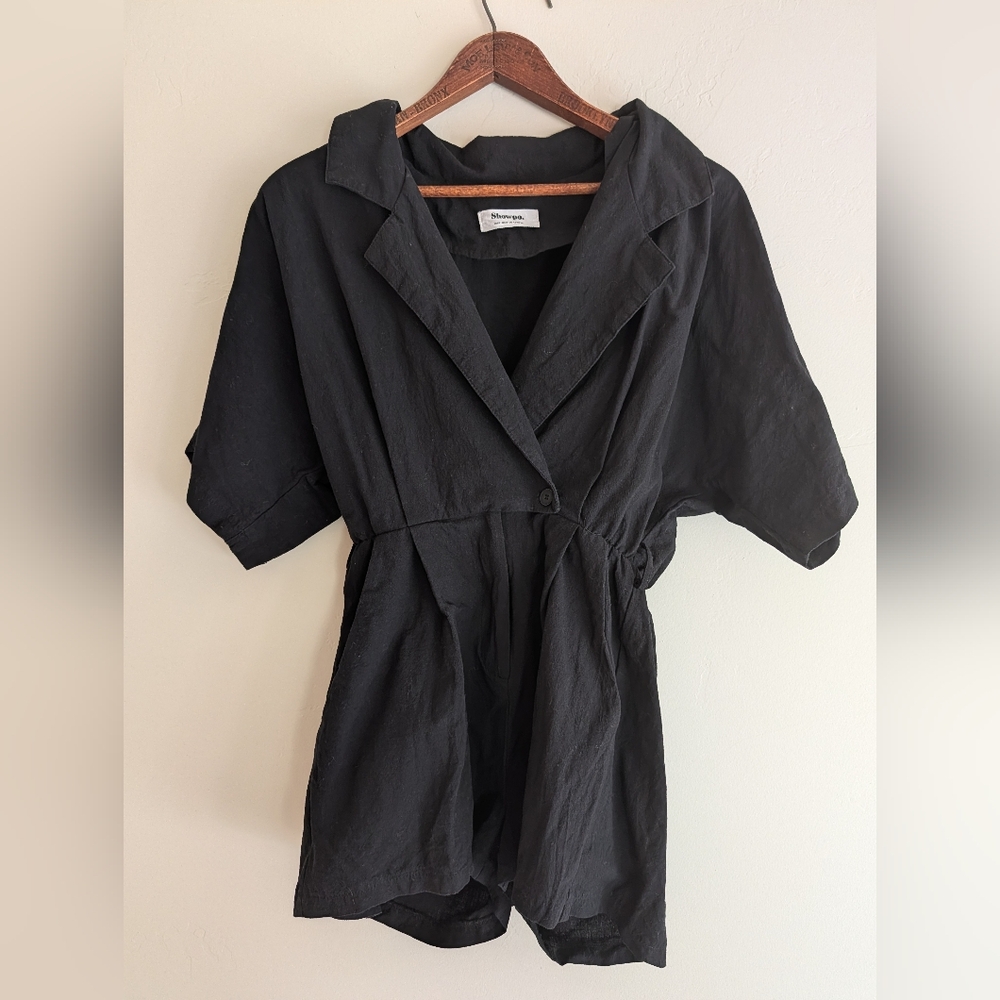 SHOWPO Thaisa Romper Playsuit In Black 100% Cotton Size US 4